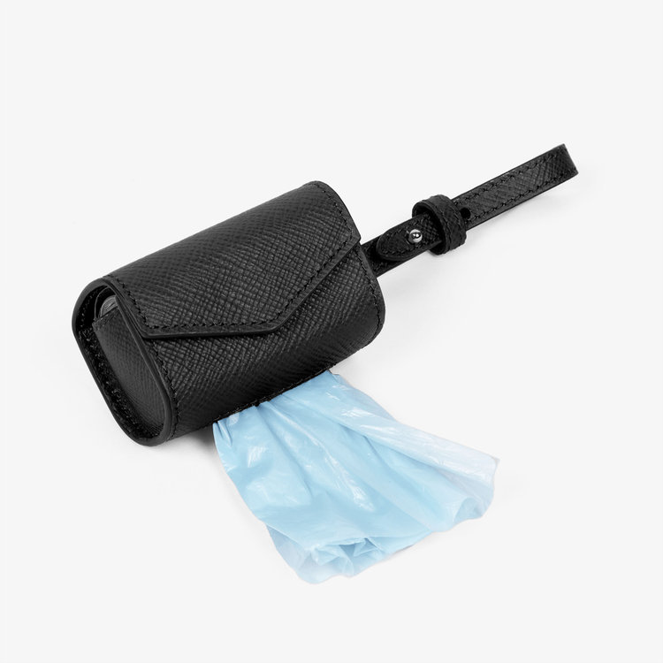 Smythson Dog Bags Holder in Panama BLACK