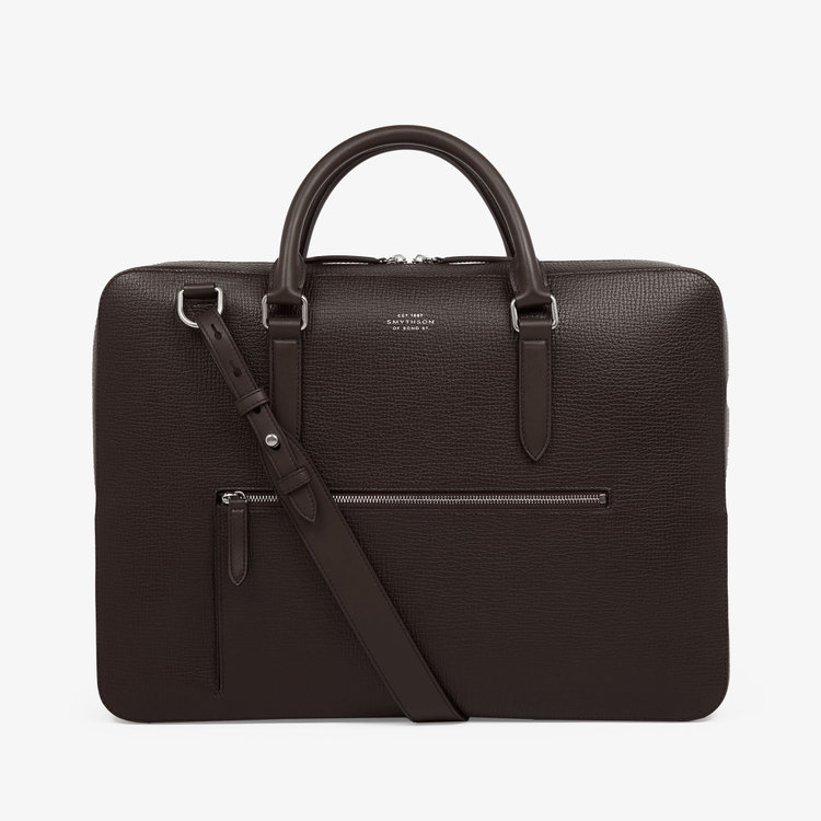 Slim Briefcase with Zip Front in Ludlow