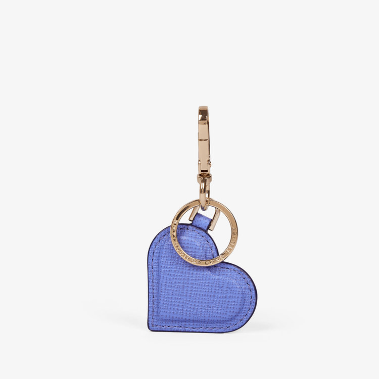 Smythson Panama Heart Keyring ULTRA VIOLET