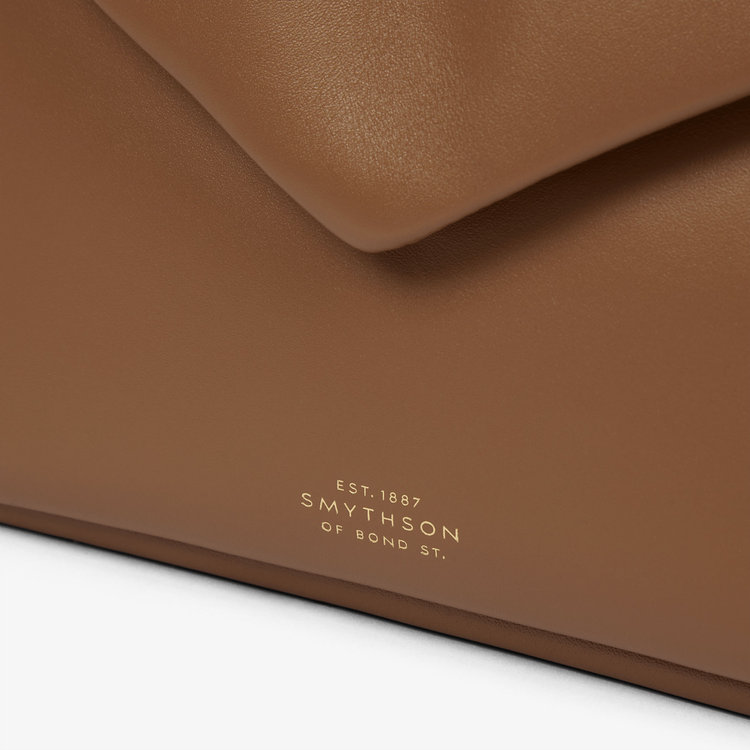 Smythson Envelope Crossbody Bag in Milton TRUFFLE