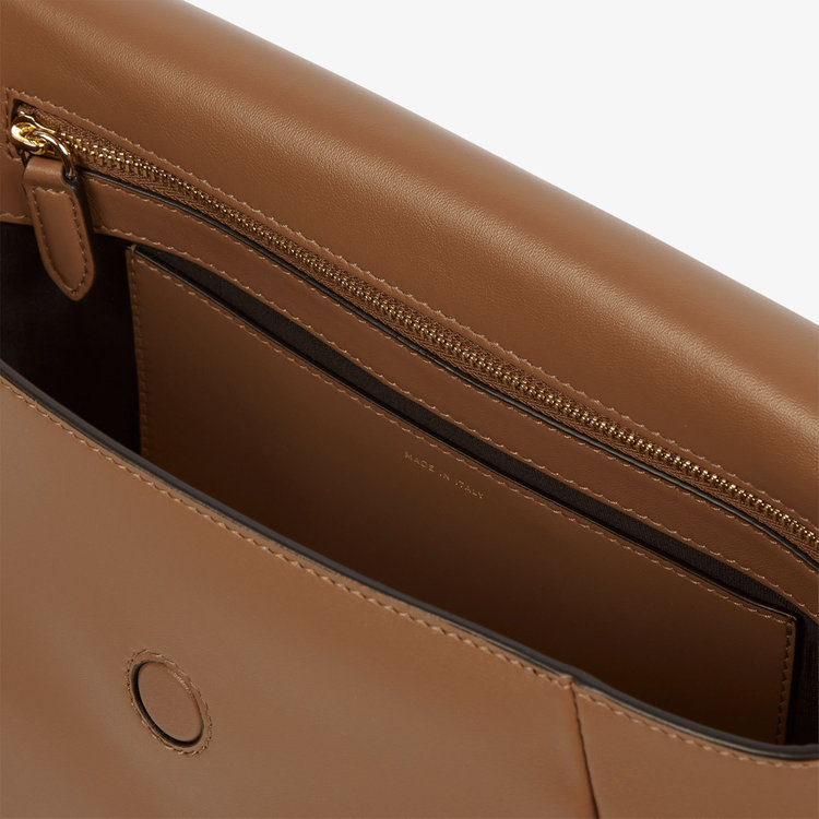 Smythson Envelope Crossbody Bag in Milton TRUFFLE
