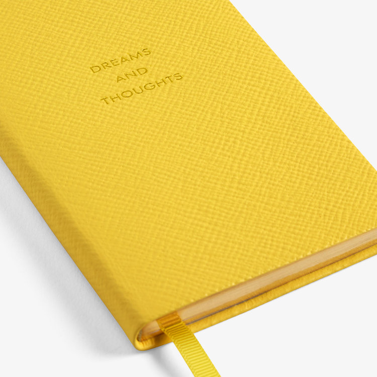 Smythson Pastegrain Panama Dreams And Thoughts LEMON