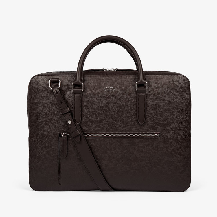 Slim Briefcase with Zip Front in Ludlow