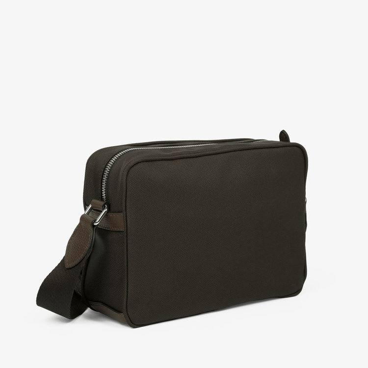 Smythson Crossbody Pouch in Norton Canvas DARK MOSS