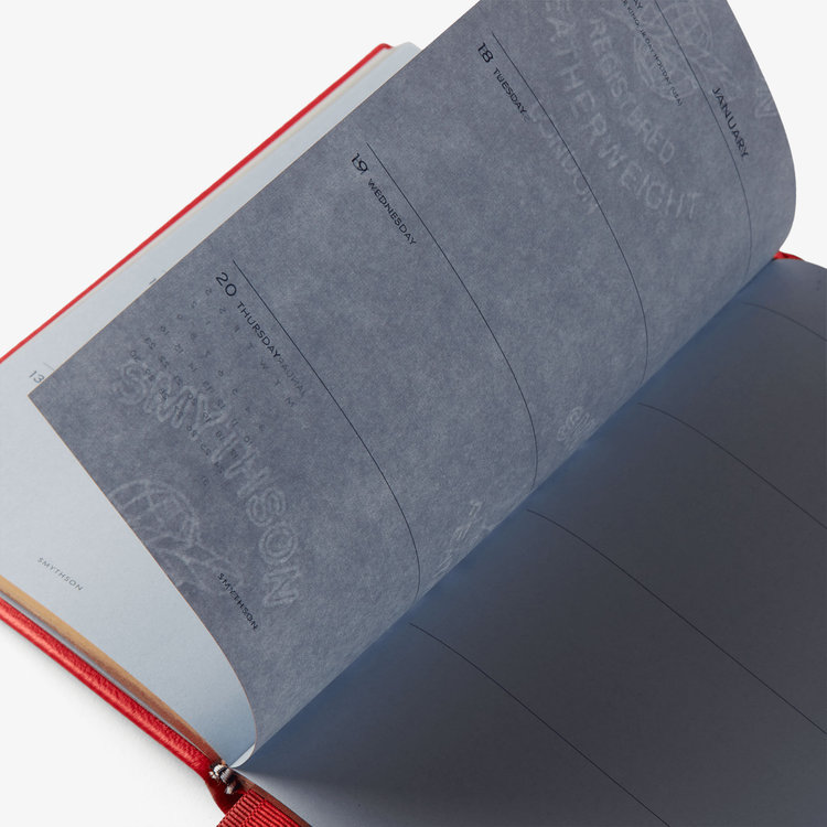 Smythson 2027 Chelsea Weekly Diary in Pastegrain SCARLET RED