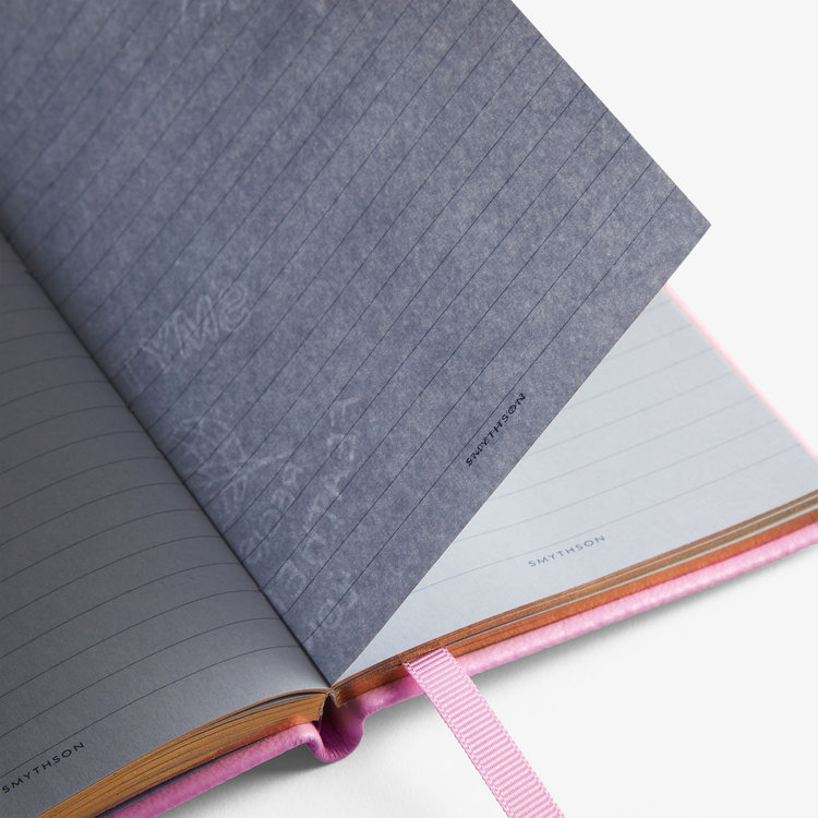 Smythson Pastegrain Panama Notebook PEARL PINK