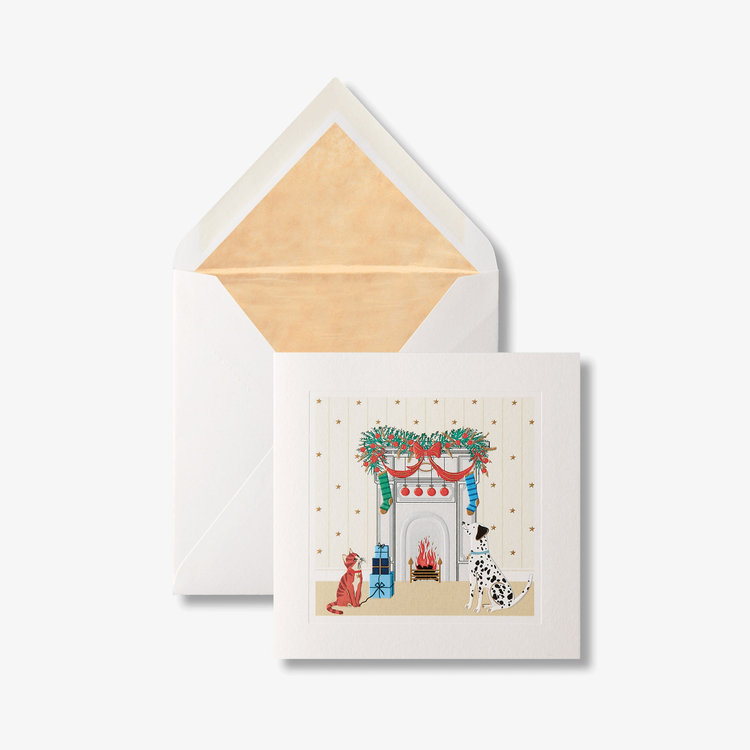 Fire place Christmas Card Set 10CE