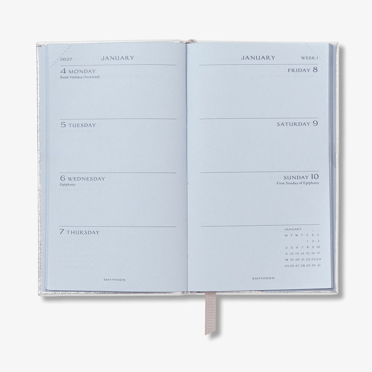 【予約】2027 Panama Weekly Diary in Metallic Leather