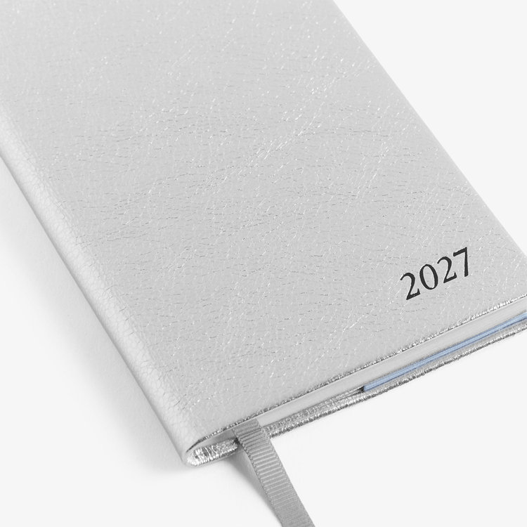 Smythson 【予約】2027 Panama Weekly Diary in Metallic Leather SILVER