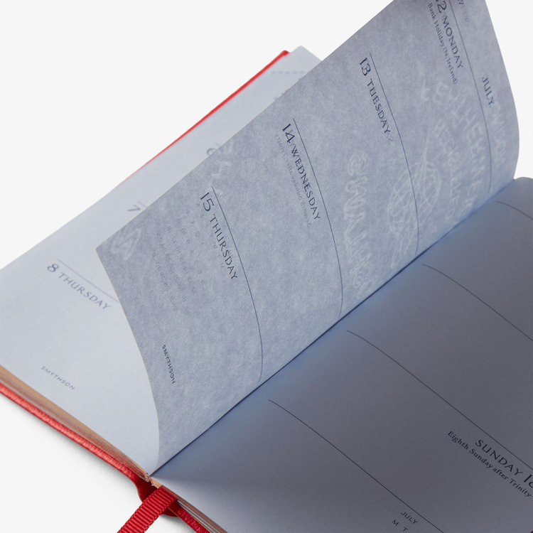 Smythson 【予約】2027 Panama Weekly Diary in Pastegrain SCARLET RED