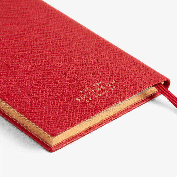 Smythson 【予約】2027 Panama Weekly Diary in Pastegrain SCARLET RED