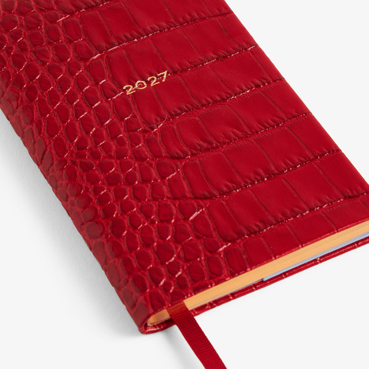 Smythson 【予約】2027 Panama Weekly Diary in Mara RED