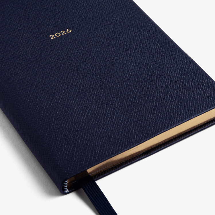 Smythson 【予約】2027 Soho Daily Diary in Pastegrain NAVY