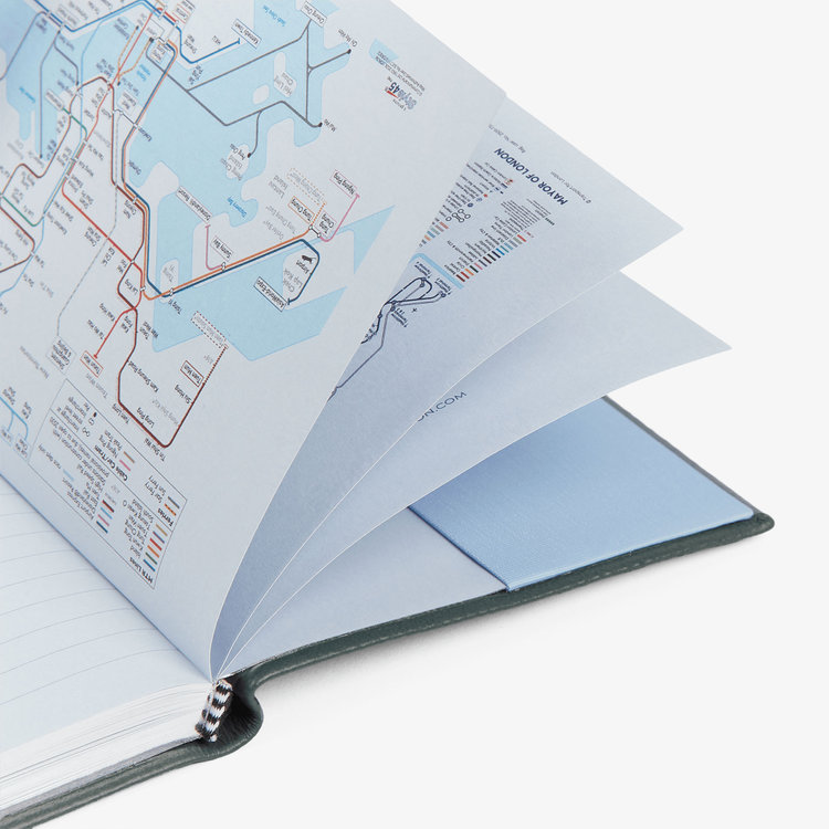Smythson 2027 Chelsea Weekly Diary in Pastegrain SLATE GREEN
