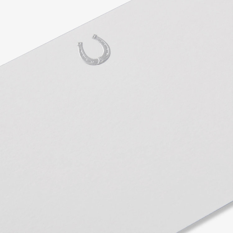 Smythson Iconic Horseshoe 10 Card Set WHITE WOVE