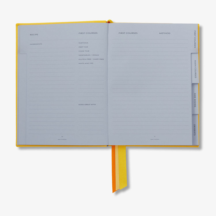 Smythson Soho Recipe Journal in Pastegrain LEMON