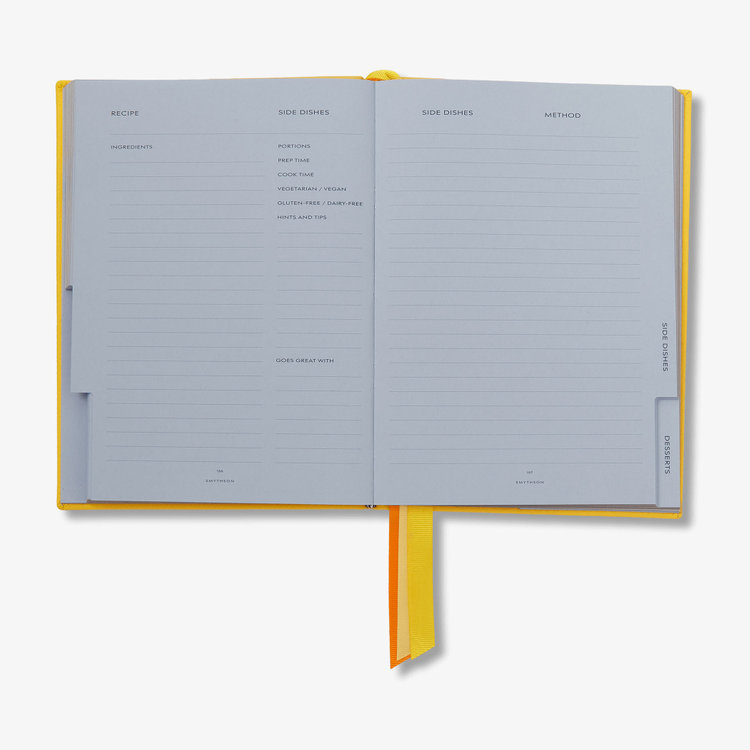 Smythson Soho Recipe Journal in Pastegrain LEMON