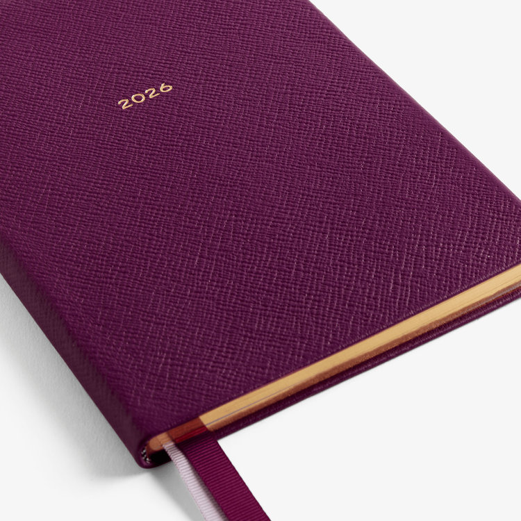 Smythson 【予約】2027 Soho Liberty Weekly Diary in Pastegrain BRIGHT PURPLE