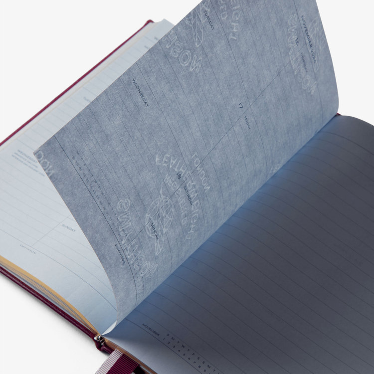 Smythson 【予約】2027 Soho Liberty Weekly Diary in Pastegrain BRIGHT PURPLE