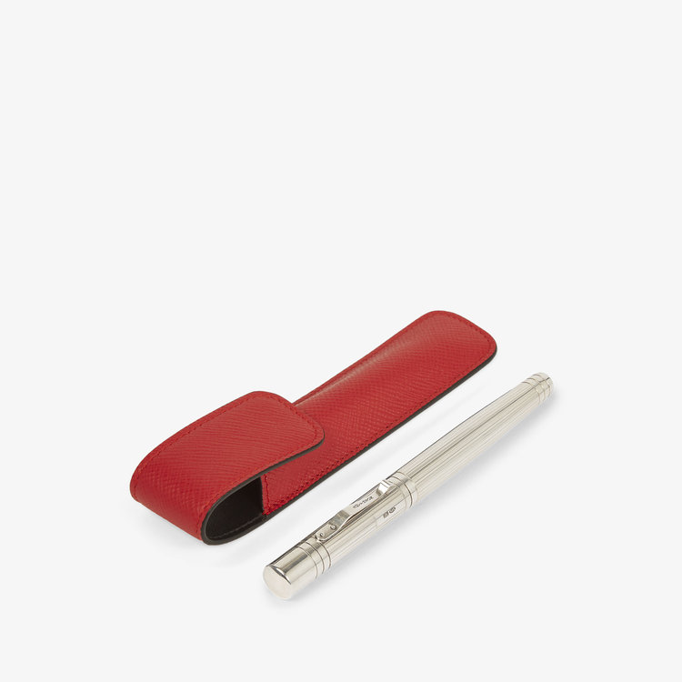 Smythson Panama Pen Sleeve SCARLET RED