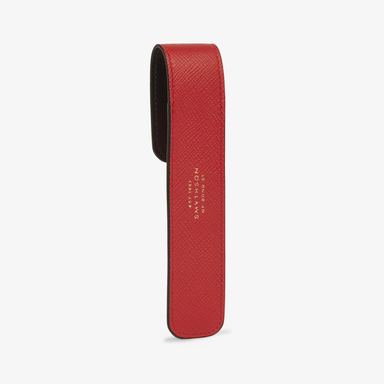Smythson Panama Pen Sleeve SCARLET RED