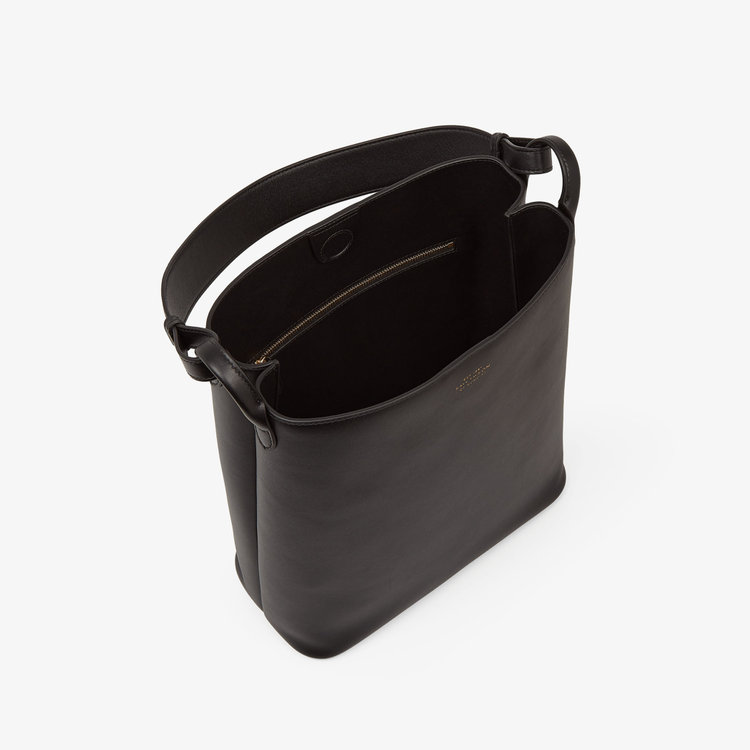 Smythson Milton Soft Shoulder Bag BLACK