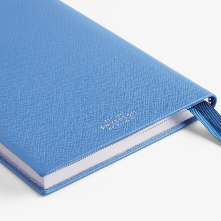 Smythson 2027 Soho Liberty Weekly Diary in Pastegrain NILE BLUE