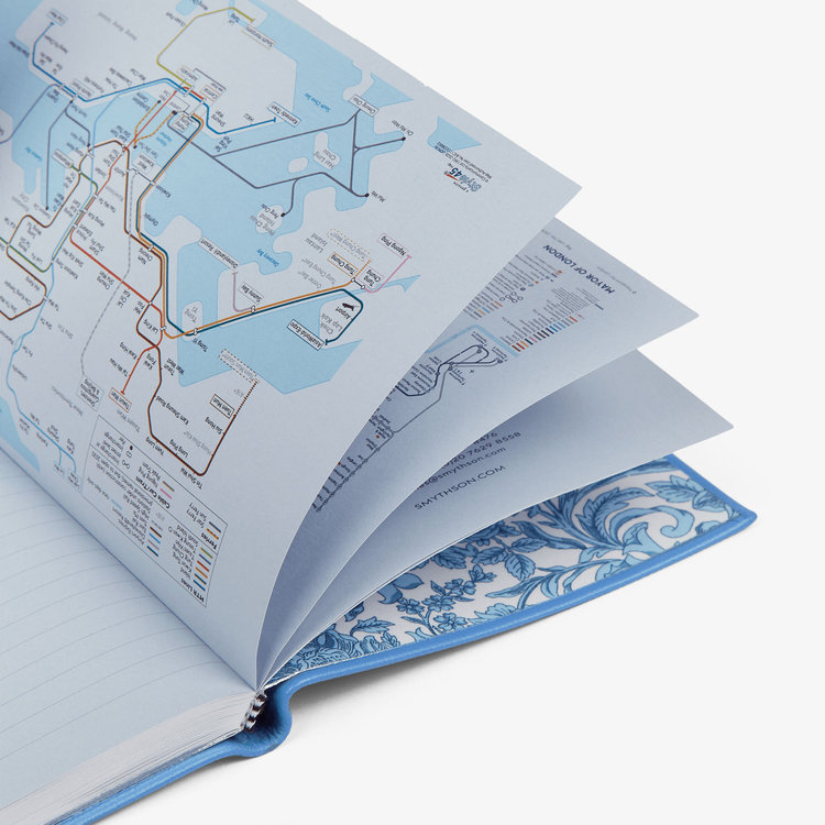 Smythson 2027 Soho Liberty Weekly Diary in Pastegrain NILE BLUE
