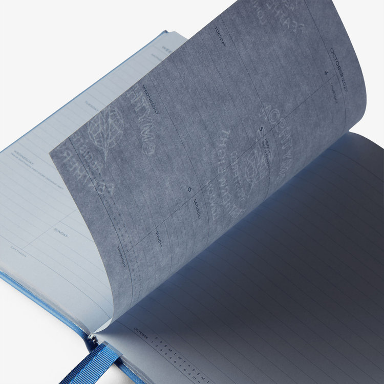 Smythson 2027 Soho Liberty Weekly Diary in Pastegrain NILE BLUE