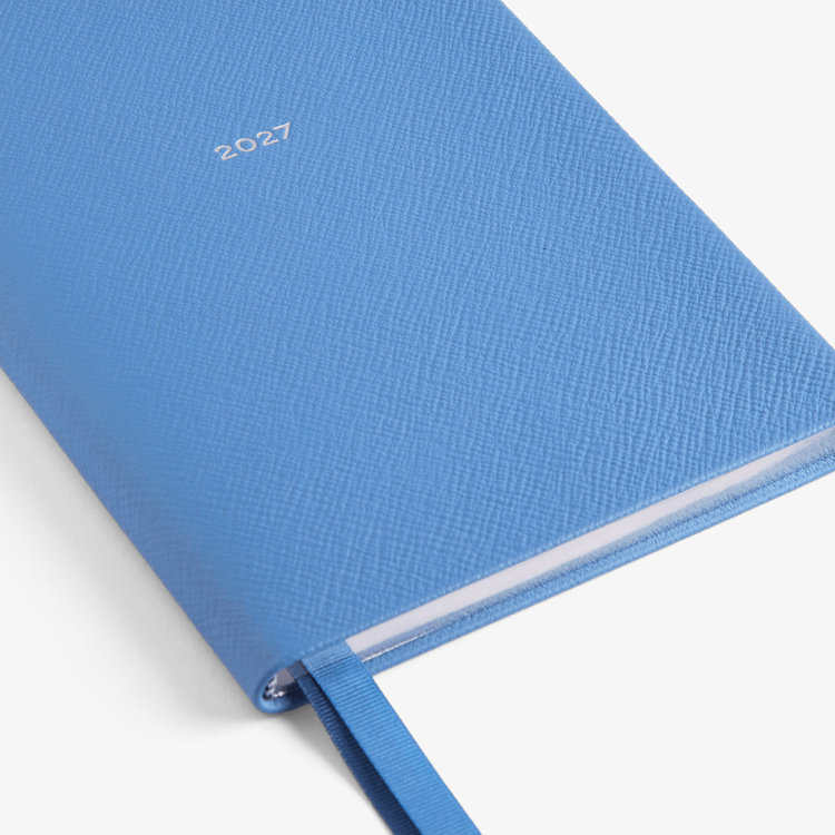Smythson 2027 Soho Liberty Weekly Diary in Pastegrain NILE BLUE
