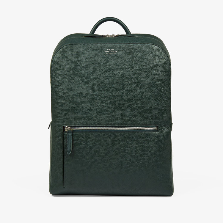Smythson Ludlow Zip Around Backpack BOTTLE GREEN