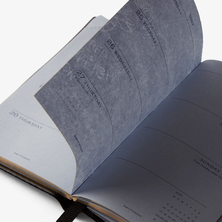 Smythson 【予約】2027 Wafer Weekly Diary with Pencil in Pastegrain BLACK