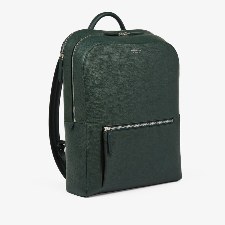 Smythson Ludlow Zip Around Backpack BOTTLE GREEN