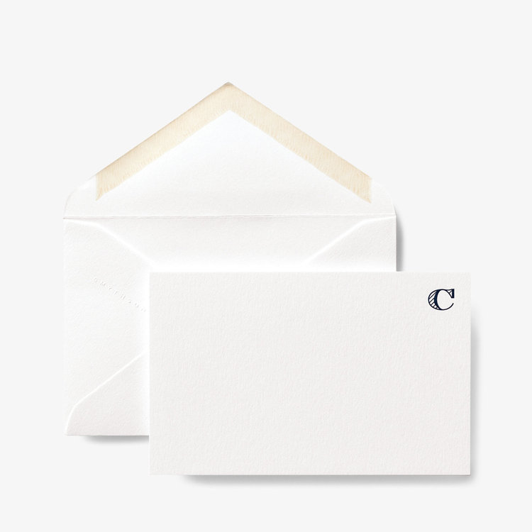 Smythson Initial C Alphabet 10 Card Set WHITE WOVE