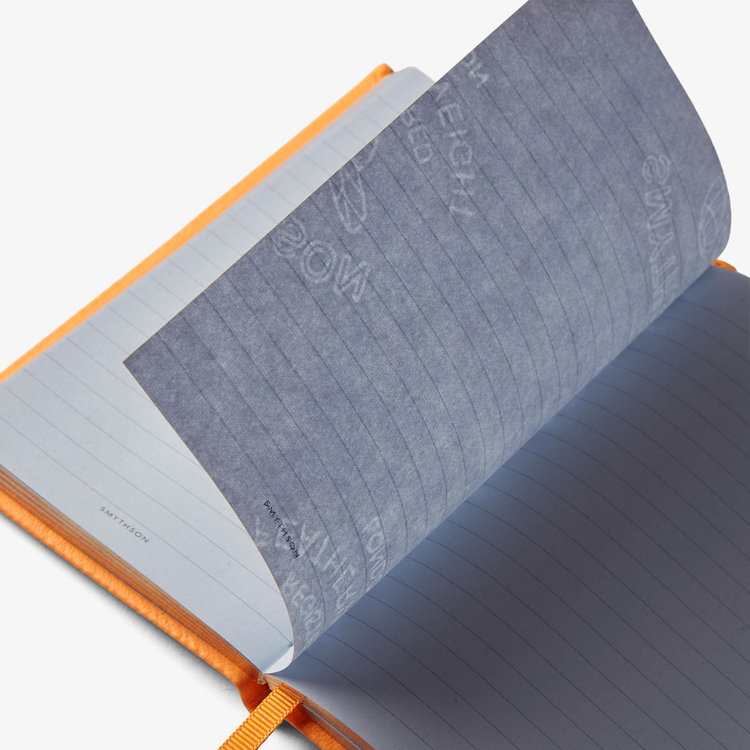 Smythson Pastegrain Panama Notebook LIGHT ORANGE