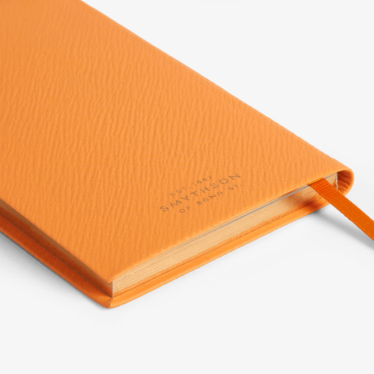 Smythson Pastegrain Panama Notebook LIGHT ORANGE