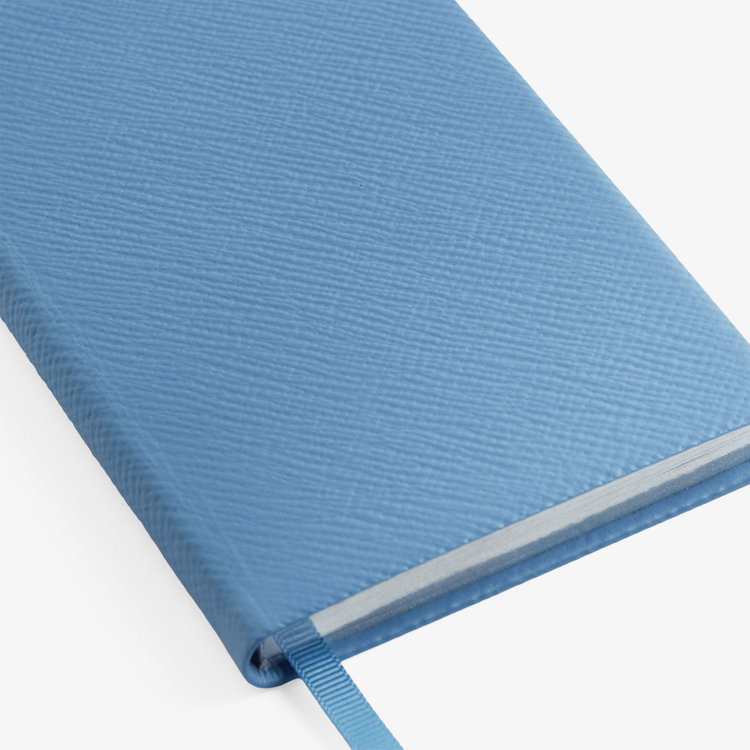 Smythson Pastegrain Panama Notebook NILE BLUE