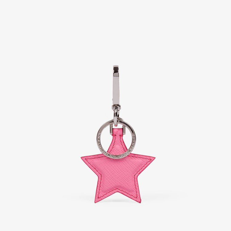 Smythson Panama Star Keyring FLAMINGO