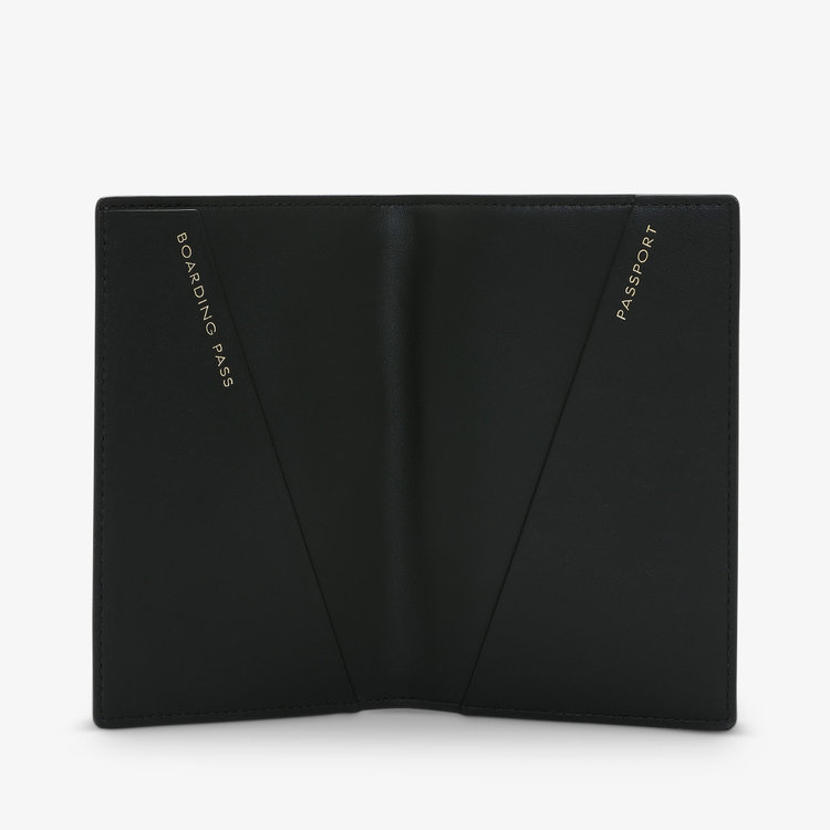Smythson Panama Passport Cover BLACK