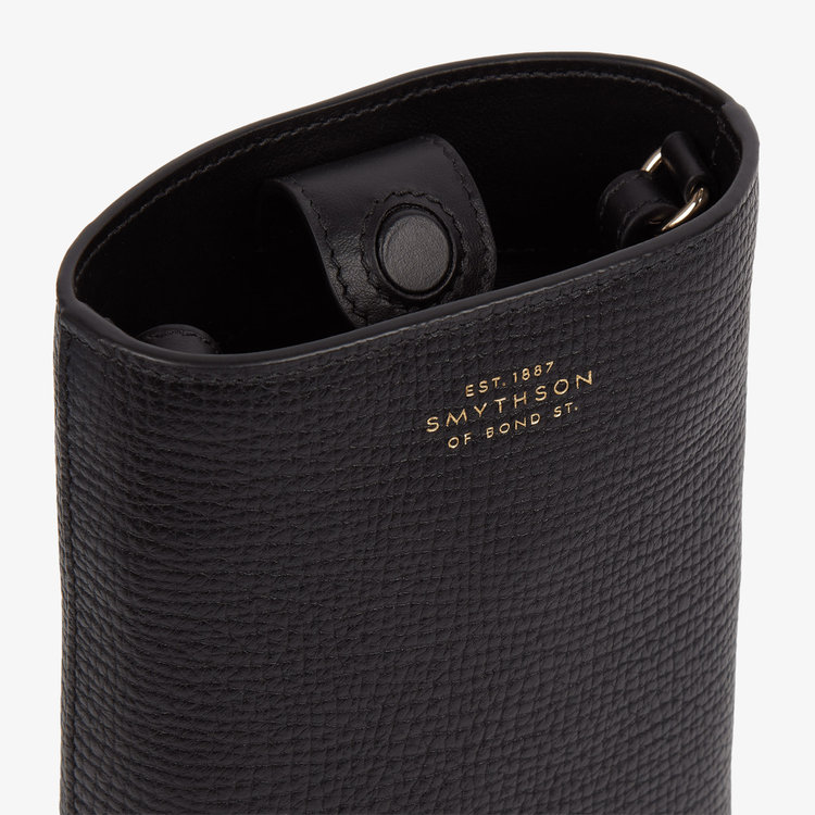 Smythson Ludlow Day Pouch with Strap BLACK