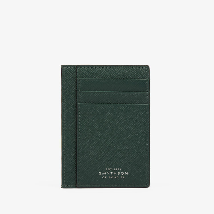 Smythson Panama 773 Card Holder FOREST GREEN