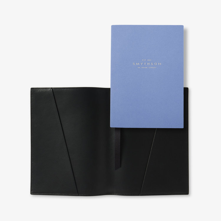 Smythson Ludlow Refillable Evergreen Notebook BLACK