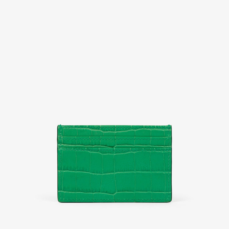 Smythson Flat Card Holder in Mara JADE