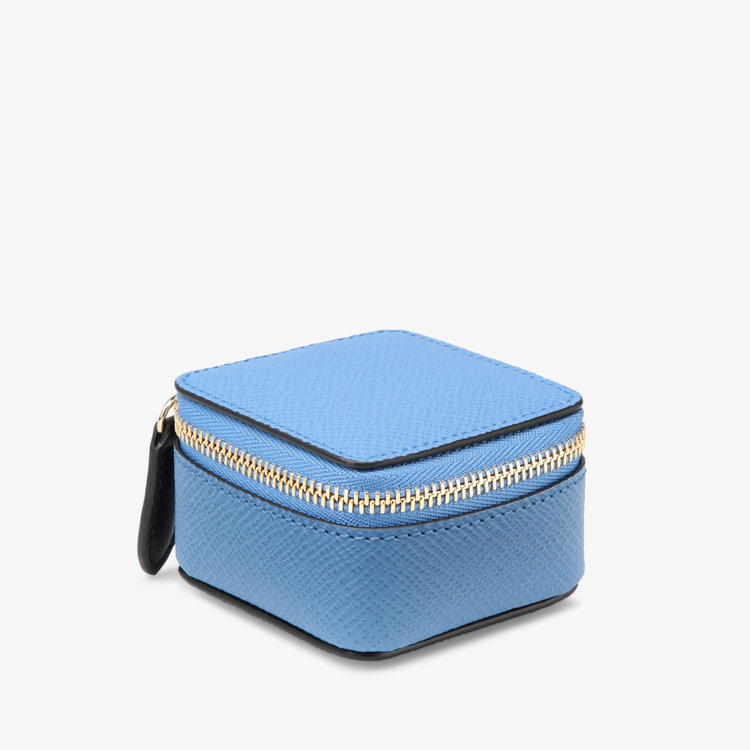 Smythson Panama Small Trinket Case NILE BLUE