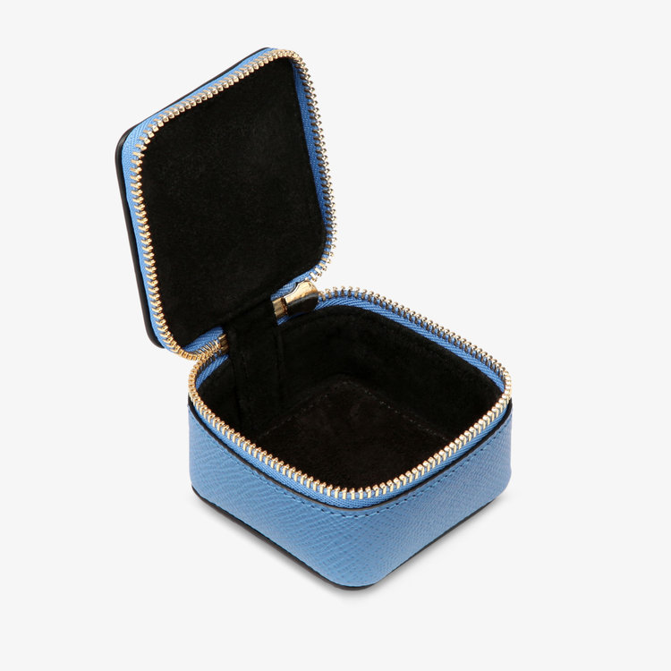 Smythson Panama Small Trinket Case NILE BLUE