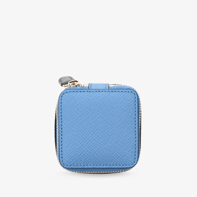 Smythson Panama Small Trinket Case NILE BLUE