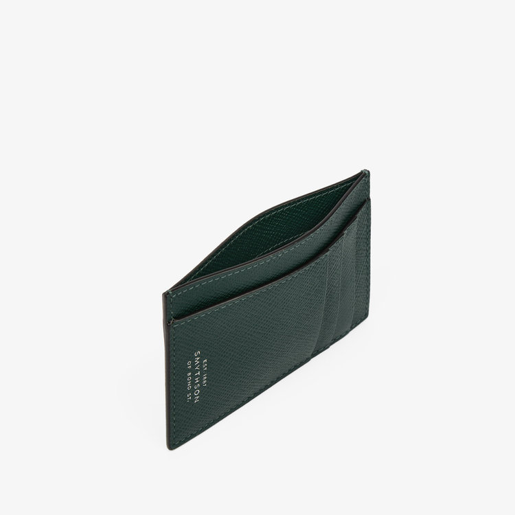 Smythson Panama 773 Card Holder FOREST GREEN