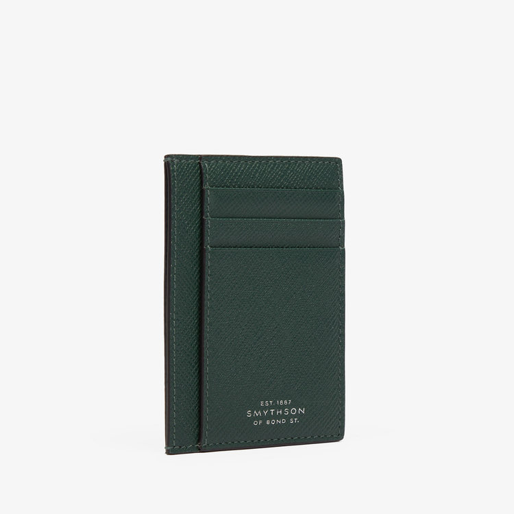 Smythson Panama 773 Card Holder FOREST GREEN