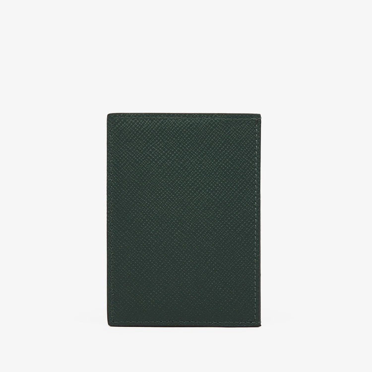 Smythson Panama 773 Card Holder FOREST GREEN