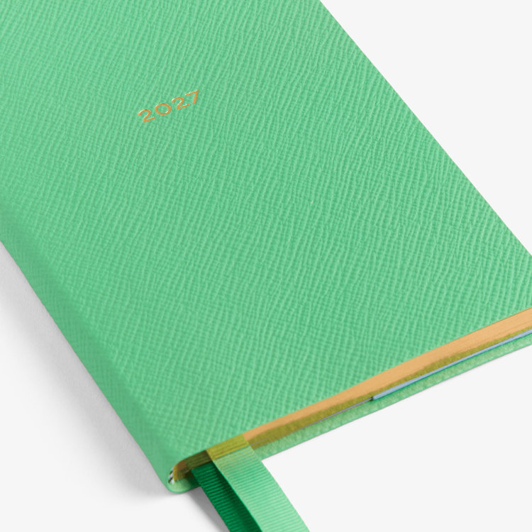Smythson 2027 Chelsea Weekly Diary in Pastegrain SHAMROCK